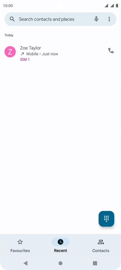 Press and hold the required contact.