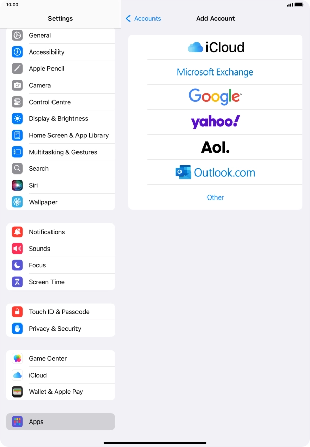 Press Microsoft Exchange. Press Microsoft Exchange.