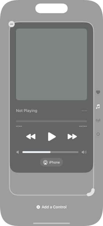 Press the remove icon on the required Control Centre page to remove it from Control Centre.