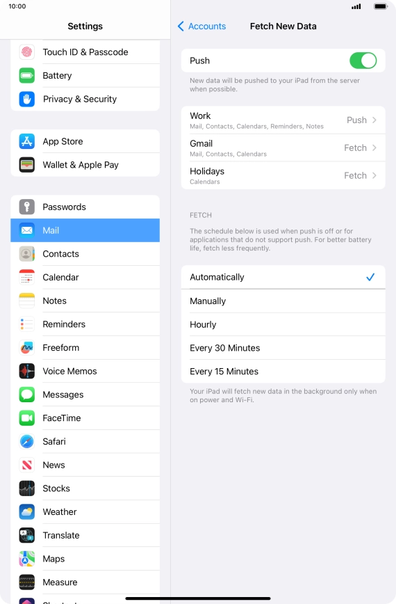 Press the indicator next to 
