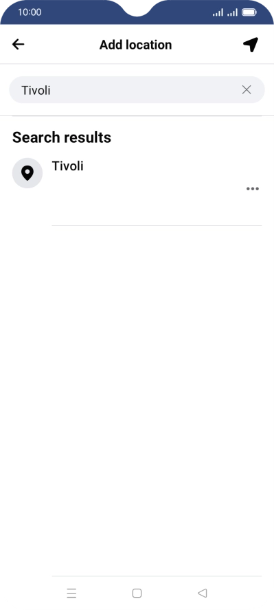 Press the required location.