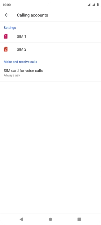 Press the required SIM.