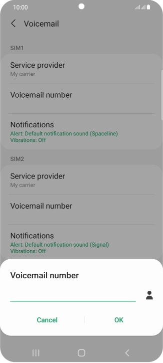 Key in +447836121121 and press OK.