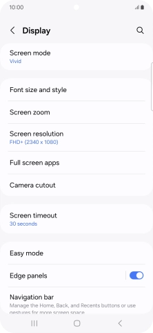 Press Screen timeout.
