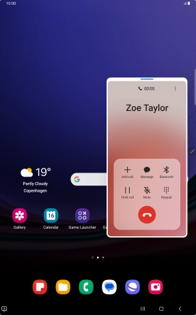 Press the end call icon.