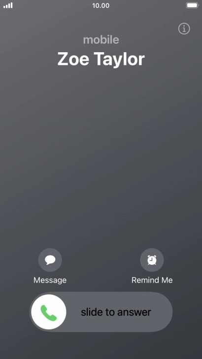 Press and drag the accept call icon right.