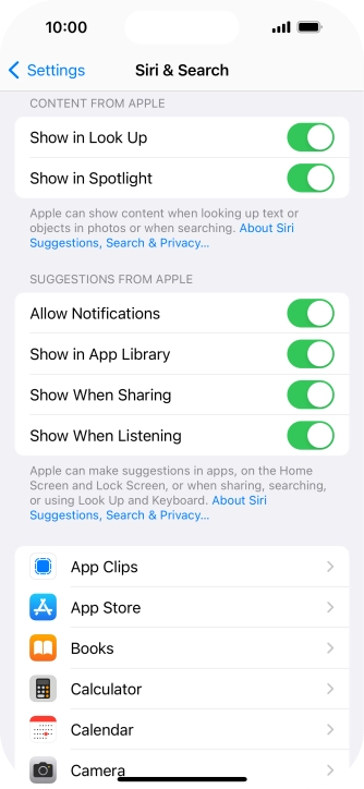 Press the required app.