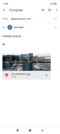 Press the send icon. Press the send icon.