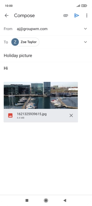 Press the send icon. Press the send icon.