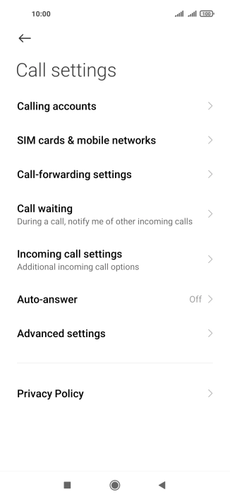 Press Call-forwarding settings.