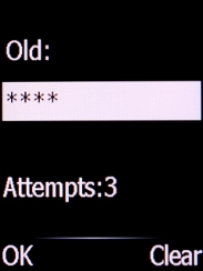 Key in your current PIN and press the Left selection key.