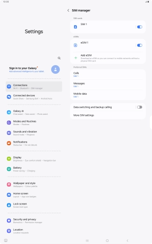 Press the required eSIM.