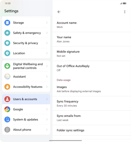 Press Account name and key in the required name.