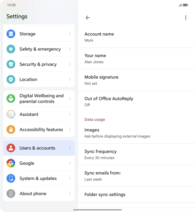 Press Account name and key in the required name.