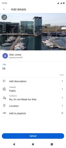 Key in the required text and press Upload.