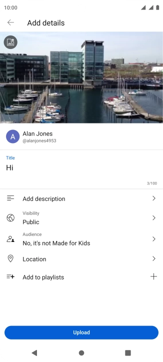 Key in the required text and press Upload.