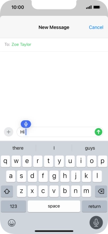 Press the microphone icon to end dictation.