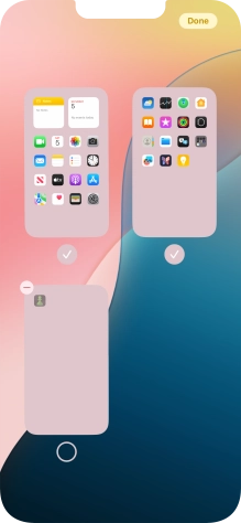 Press the delete icon next to the required home screen page. Press the delete icon next to the required home screen page.