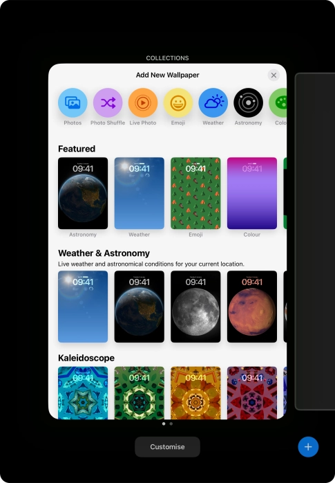 Press the required category and follow the instructions on the screen to select the required background image.