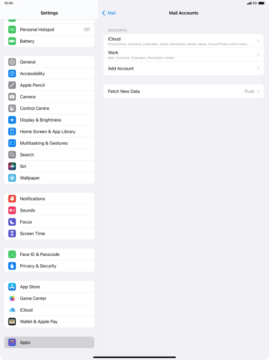 Press the required email account.