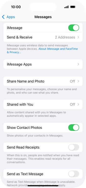 Press the indicator next to 