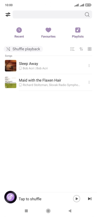 Press the required audio file.