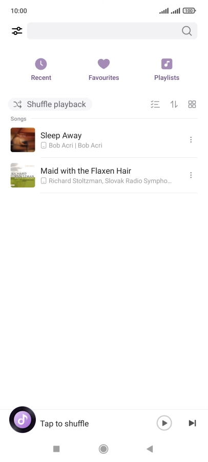 Press the required audio file.