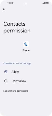 Press the required setting.