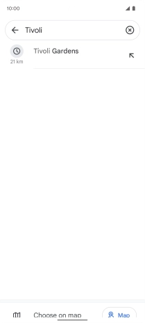 Press the required destination.