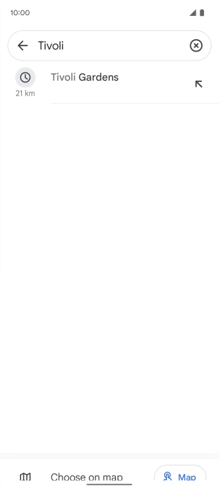 Press the required destination.