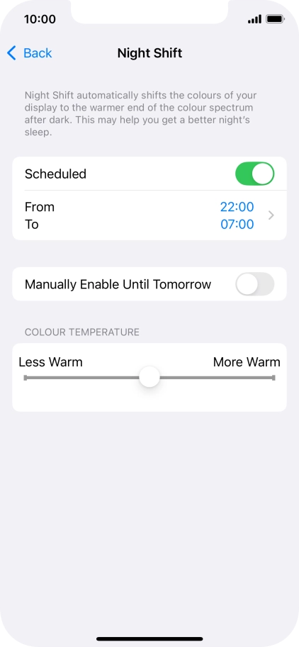 Press the indicator next to 