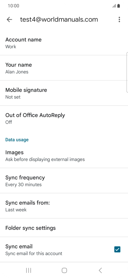 Press Account name and key in the required name.