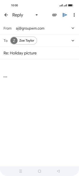 Press the text input field and key in the required text.
