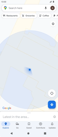 Press the search field and key in the required destination.