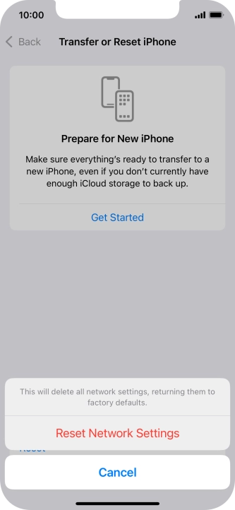 Press Reset Network Settings.