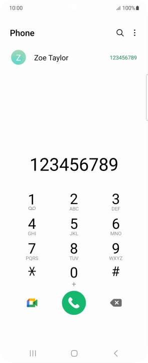 Key in the required number and press the call icon.