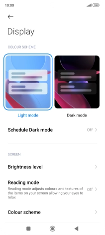 Press Brightness level.