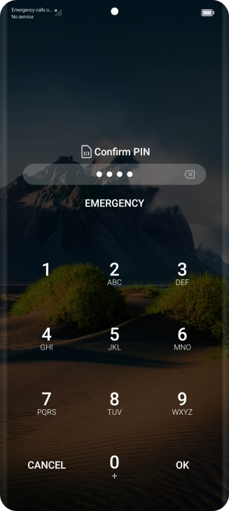 Key in the new PIN again and press OK.