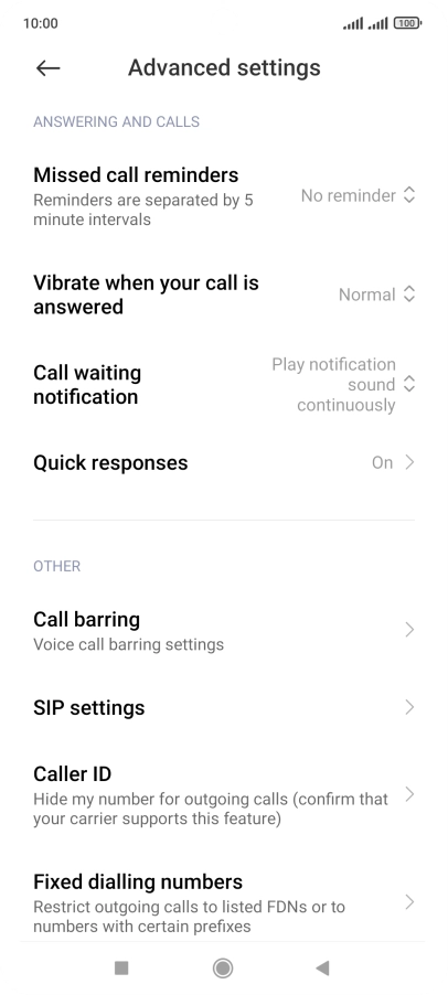 Press Fixed dialling numbers. Press Fixed dialling numbers.