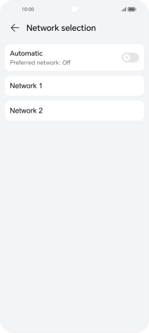 Press the required network. Press the required network.