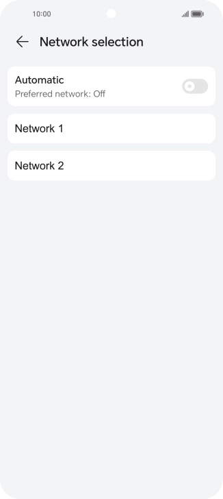 Press the required network. Press the required network.