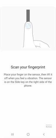 Follow the instructions on the screen to create the phone lock code using your fingerprint.