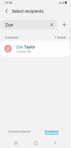 Press the required contact.