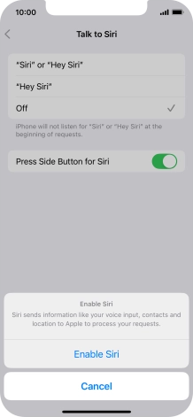 Press Enable Siri. Press Enable Siri.