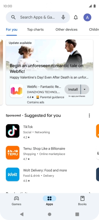 Press the profile icon. Press the profile icon.