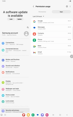 Press the drop down list.