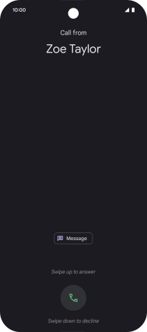 Press and drag the accept call icon upwards.