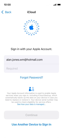 Press Required and key in the password for your Apple ID.