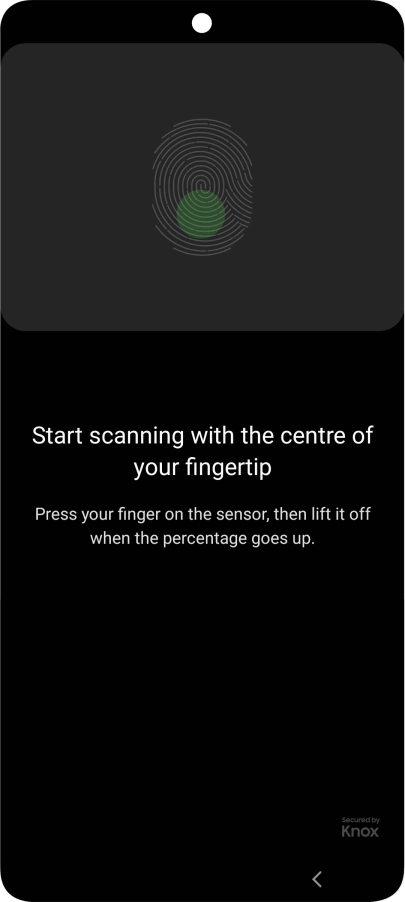 Follow the instructions on the screen to create the phone lock code using your fingerprint.
