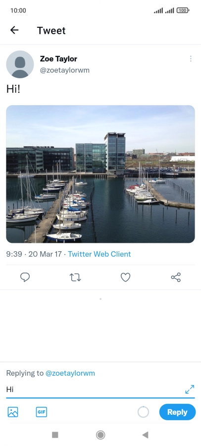 Write your reply and press Reply.